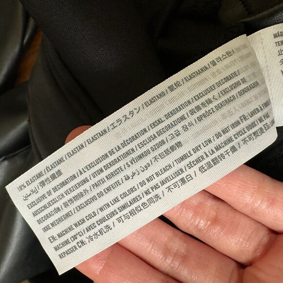 ABERCROMBIE & FITCH The 90s Straight Pants Black Vegan Leather Moto - Picture 10 of 13